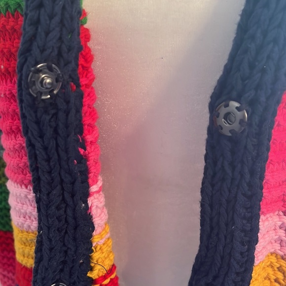 NWT Happy Sheep Short V-Neck Multi-colored Cardigan, Medium - Picture 9 of 9